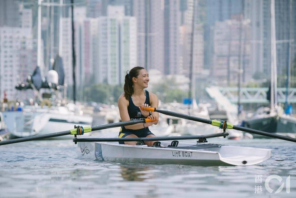 Coastal rowing boat LiteRace 1X with Anna Fisher in Hong-Kong